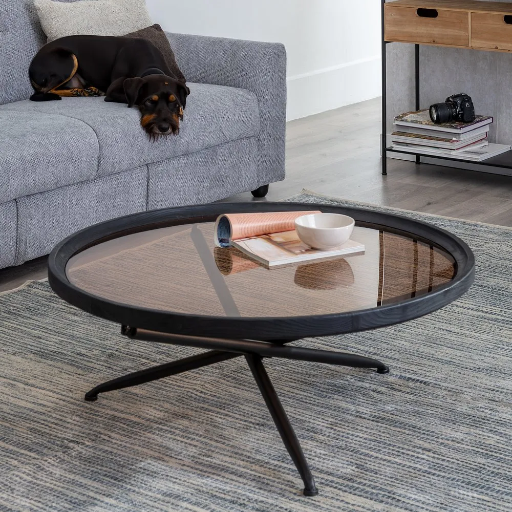 Table Basse Malo Ronde verre teinte champagne majdeltier 5