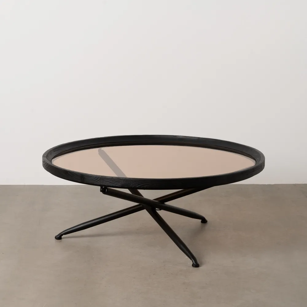 Table Basse Malo Ronde verre teinte champagne majdeltier