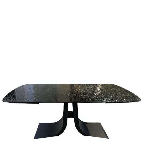Table Vogue Extensible en verre trempé effet martelé