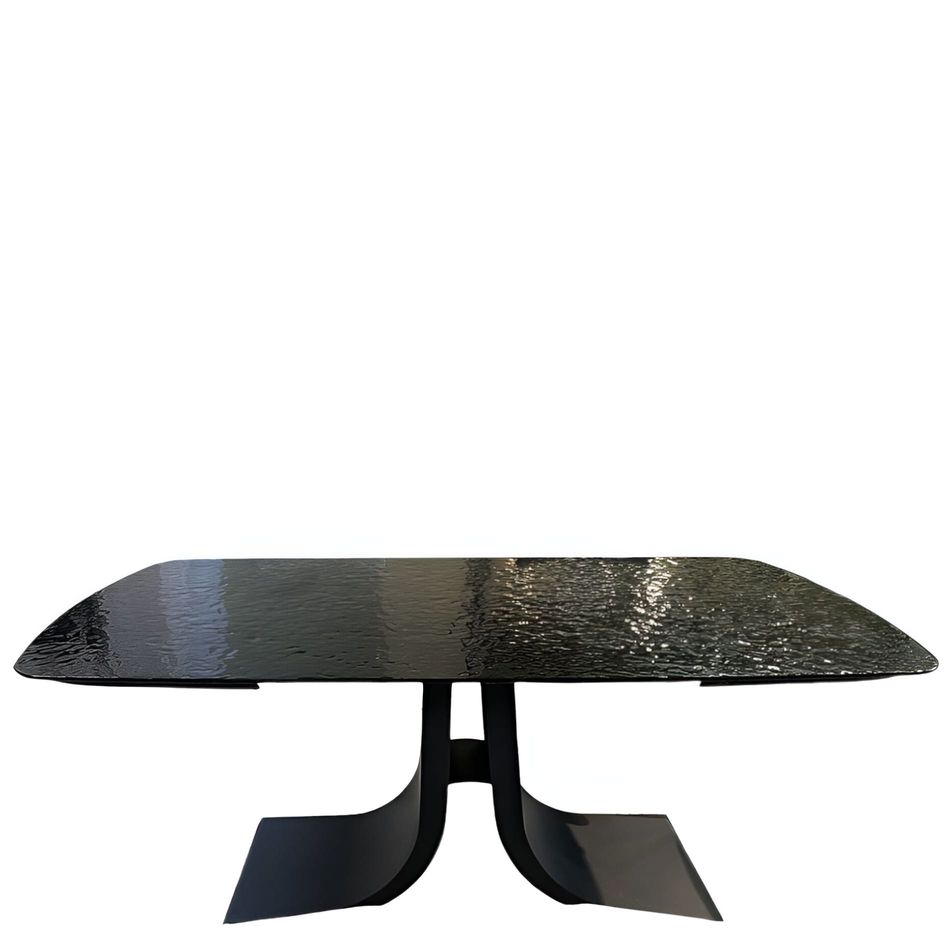 Table-Vogue-Verre-trempé-waterglass-extensible-verre-noir-effet-martelé-design-contemporain-reflets-7 (1) Table Vogue Extensible en verre trempé effet martelé