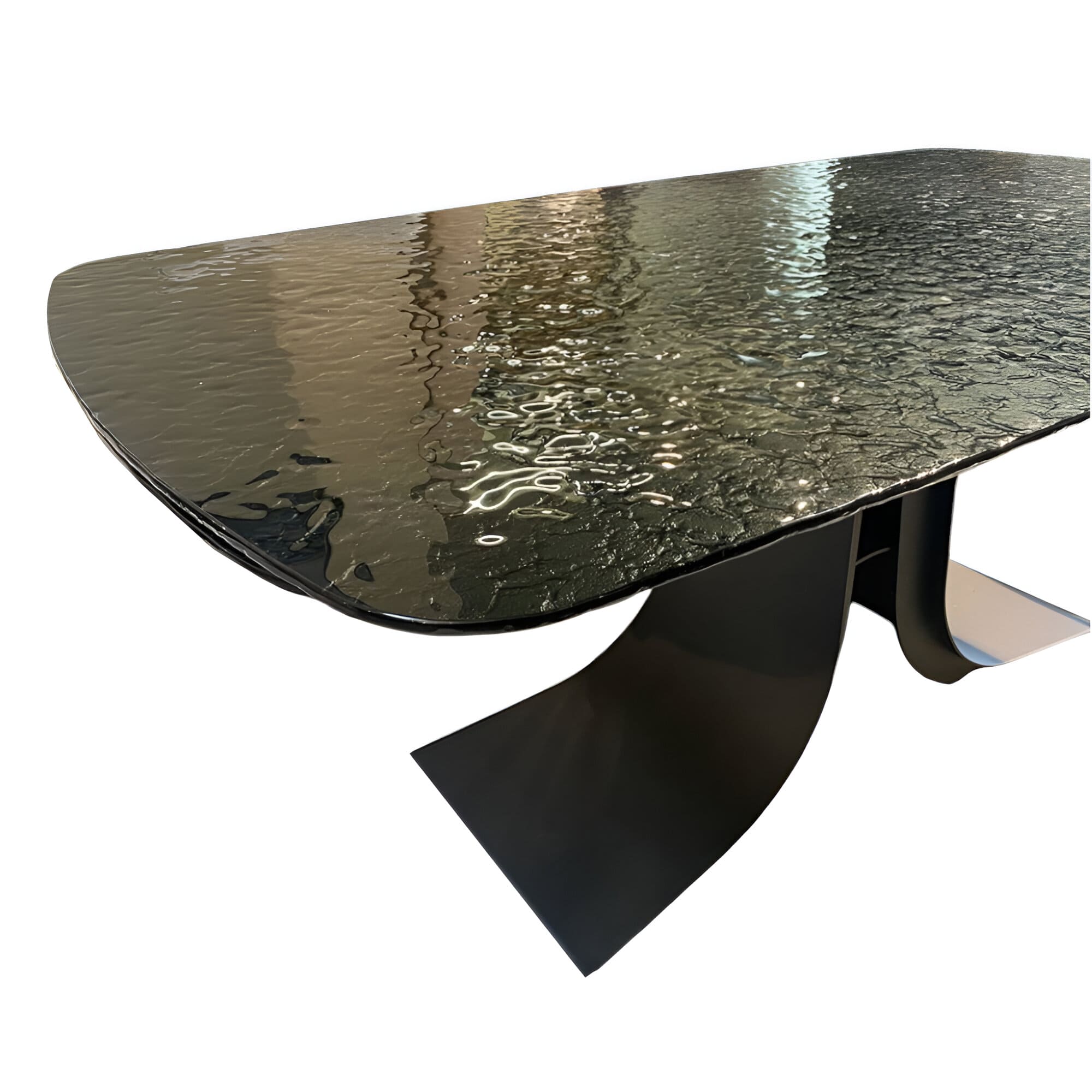 Table-Vogue-Verre-trempé-waterglass-extensible-verre-noir-effet-martelé-design-contemporain-reflets Table Vogue Verre trempe waterglass extensible verre noir effet martele design contemporain reflets