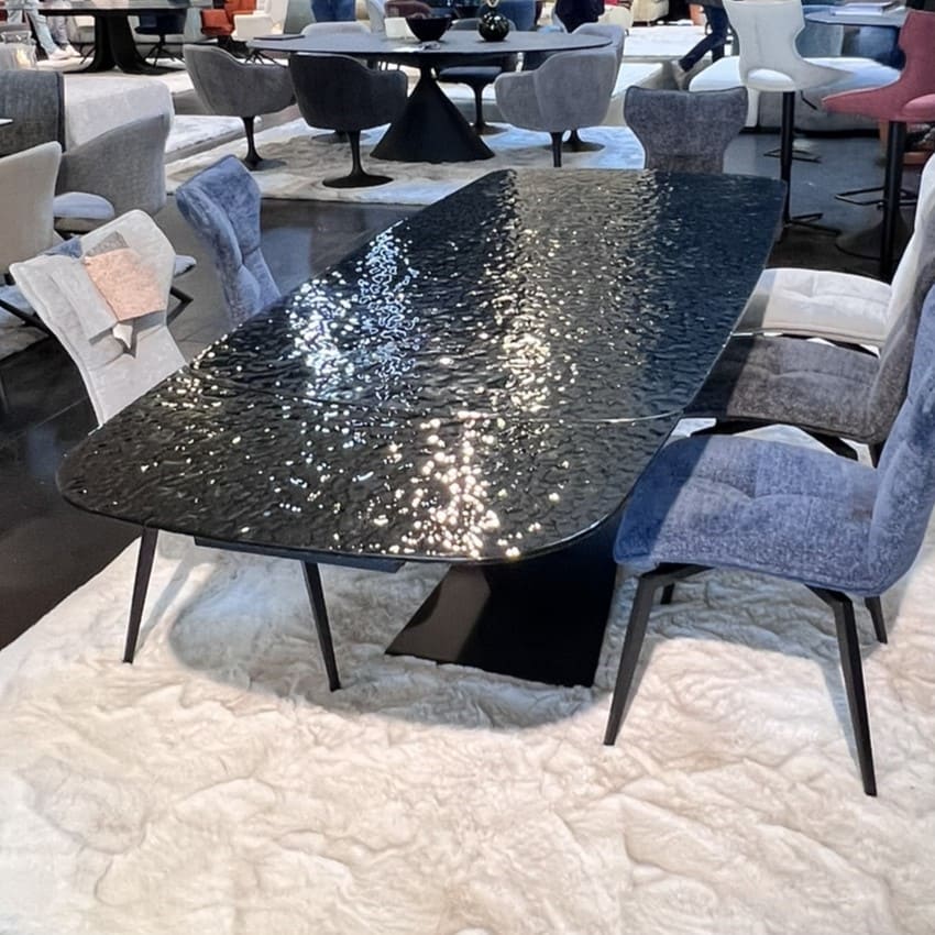 Table Vogue en verre trempé effet martelé-plateau-extensible-waterglass-5 Table Vogue en verre trempe effet martele plateau extensible waterglass 5