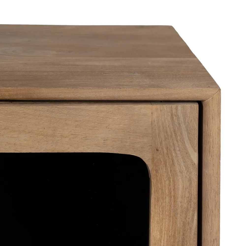 Buffet Bardy 2 Portes portes vitrees noir manguier massif majdeltier 6