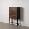 Buffet Haut Walter-bois-rainuré-palissandre-noir-majdeltier Buffet Haut Walter bois rainure palissandre noir majdeltier