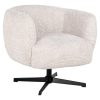 Fauteuil pivotant Estelle blanc créme-4 Fauteuil pivotant Estelle blanc creme 4