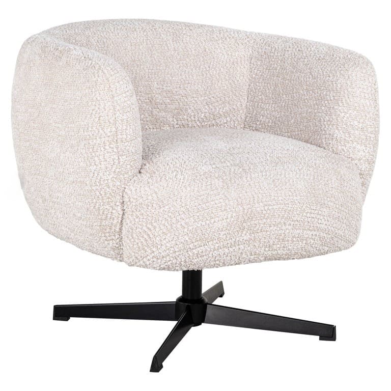 Fauteuil pivotant Estelle blanc créme-4 Fauteuil pivotant Estelle blanc creme 4