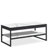 Table Basse Relevable Floride – Céramique marbre blanc