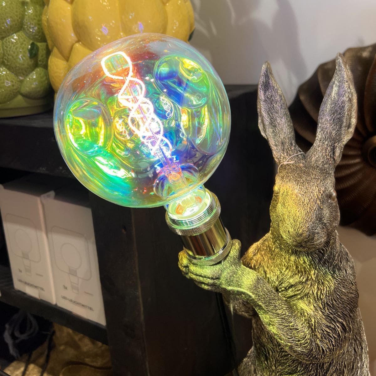 2 ampoule ronde filament led coloré irisé werns