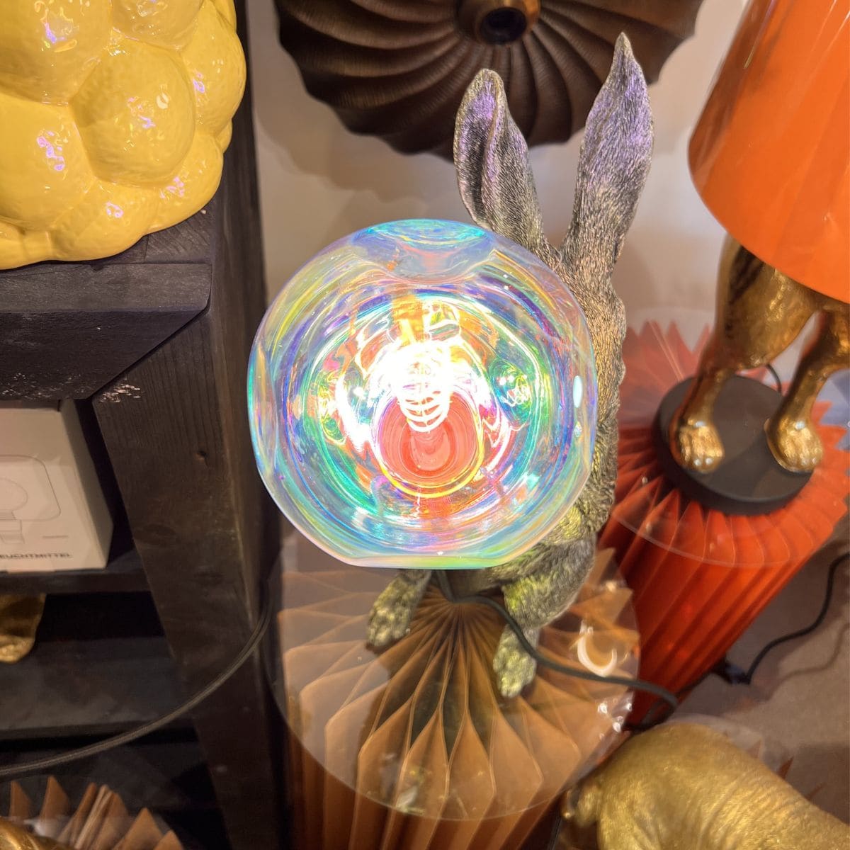 3 ampoule ronde filament led coloré irisé werns