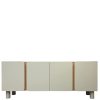 Buffet yoko-gris-taupe-4portes-majdeltier-2 Buffet Yoko 180 cm gris taupe, 4 portes. Design arrondi, teinte douce