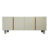 Buffet yoko-taupe-4portes-majdeltier-3 Buffet Yoko 180 cm gris taupe, 4 portes. Design arrondi, teinte douce