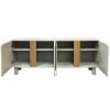 Buffet yoko-taupe-4portes-majdeltier-6 Buffet Yoko 180 cm gris taupe, 4 portes. Design arrondi, teinte douce