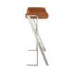 Console-Trocadero-106 cm-bois-noyer-et-inox-hevea-cuir-2 Console trocadero bois noyer et inox 106 cm avec tiroirs discrets. Une pièce compacte et élégante pour structurer votre entrée avec style.