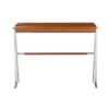Console-Trocadero-106 cm-bois-noyer-et-inox-hevea-cuir-6 Console trocadero bois noyer et inox 106 cm avec tiroirs discrets. Une pièce compacte et élégante pour structurer votre entrée avec style.