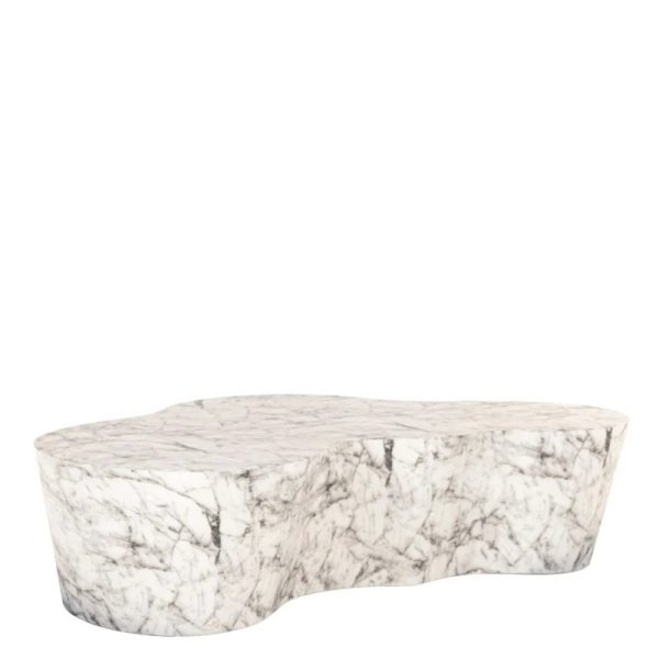 Table Basse Design Marbre Blanc Rockyard