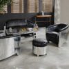 Fauteuil-Club-DC3-Cuir-Noir-majdeltier-aviateur-aluminium-poli Fauteuil Club DC3 Cuir style aviateur, aluminium poli