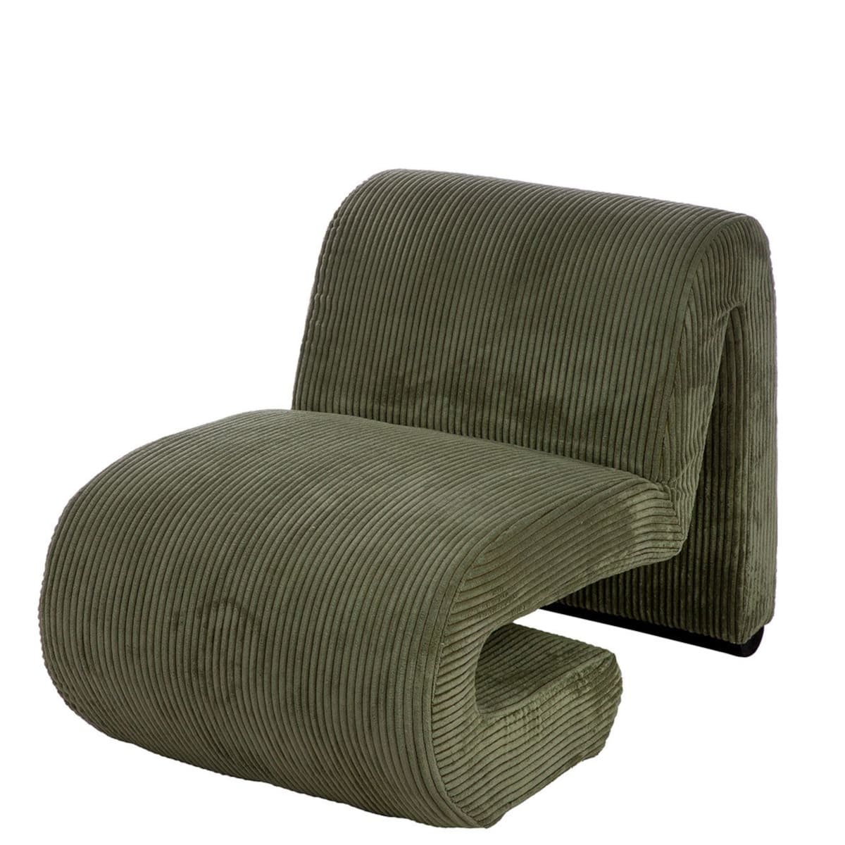 Fauteuil en velours cotele vert 1 design majdeltier 1