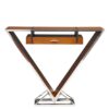 HGIXTAC02_console-kheops-triangle-originale-intemporelle Console KHEOPS bois et inox : une pièce au style intemporel avec tiroir suspendu