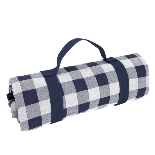 Nappe pique-nique carrée carreaux bleus et blancs 140 × 140 cm imperméable