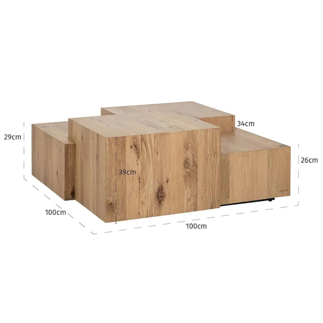 Table basse carrée chêne Naturel Lennox (1) Table basse carree chene Naturel Lennox 1