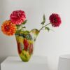Vase Viva en verre multicolore : pièce sculpturale faite main