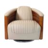 fauteuil-club-nautilus-cuir-beige-bord-de-mer-pivotant-design-original-majdeltier Fauteuil Club pivotant Nautilus cuir beige