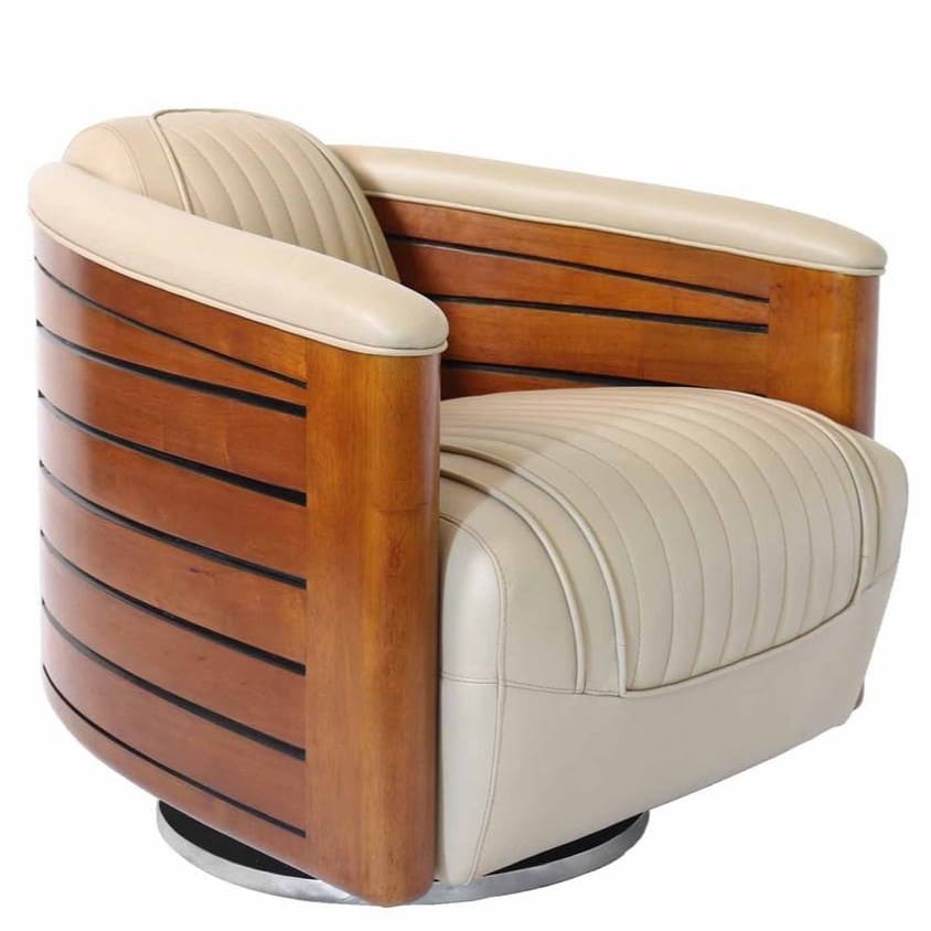 fauteuil-club-nautilus-cuir-beige-bord-de-mer-pivotant-design-original-majdeltier-2 Fauteuil Club pivotant Nautilus cuir beige