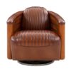 fauteuil-club-nautilus-cuir-vintage - marron-bord-de-mer-pivotant-design-majdeltier- Fauteuil Club pivotant Nautilus cuir marron vintage