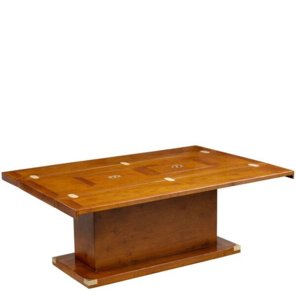 Table Basse Bar Glasgow Rectangulaire en Bois et Laiton : L’Authentique Mobilier Marin Modulable