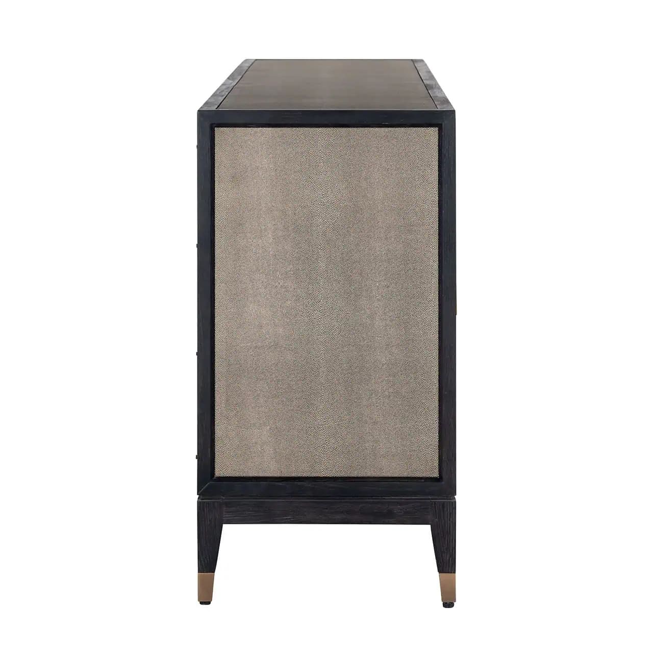 Buffet Bloomville 4 portes buffet classique chic intemporel chene noir cuir majdeltier 2