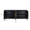 Buffet Bloomville 4 portes buffet classique chic intemporel chene noir cuir majdeltier 4