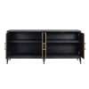 Buffet Bloomville 4 portes buffet classique chic intemporel chene noir cuir majdeltier 5