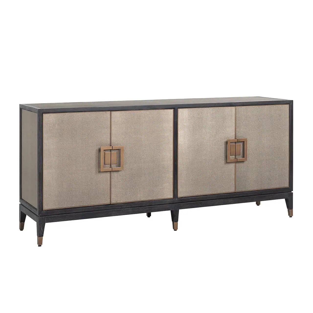 Buffet Bloomville 4 portes buffet classique chic intemporel chene noir cuir majdeltier