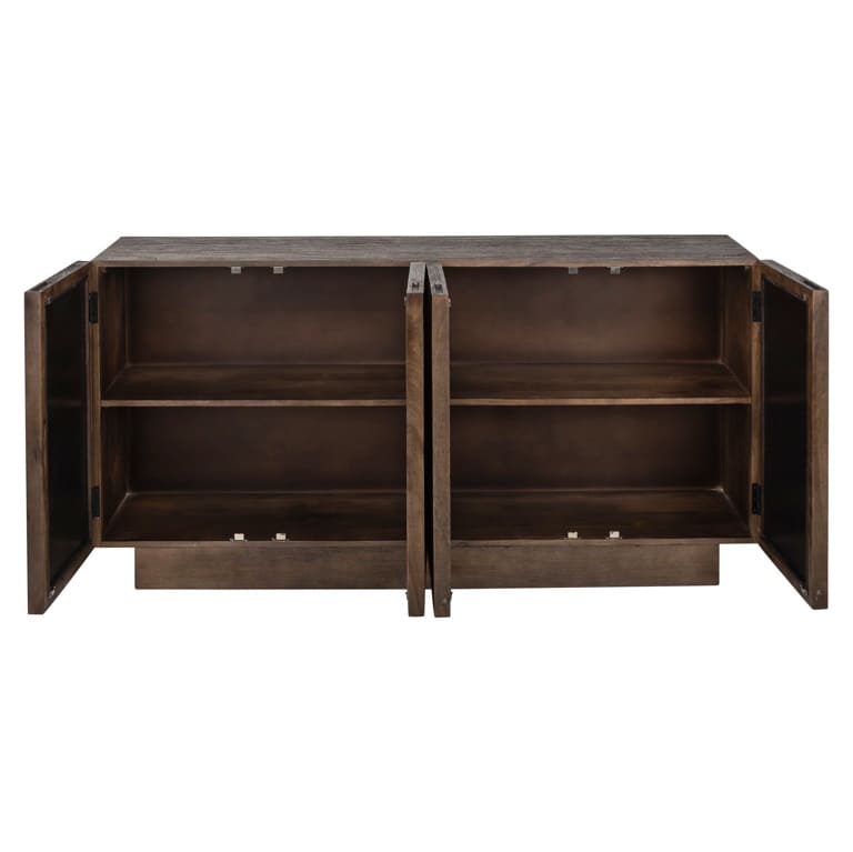Buffet Bryant 4 Portes en Bois Massif et Miroir original bois massif manguier miroir majdeltier 5