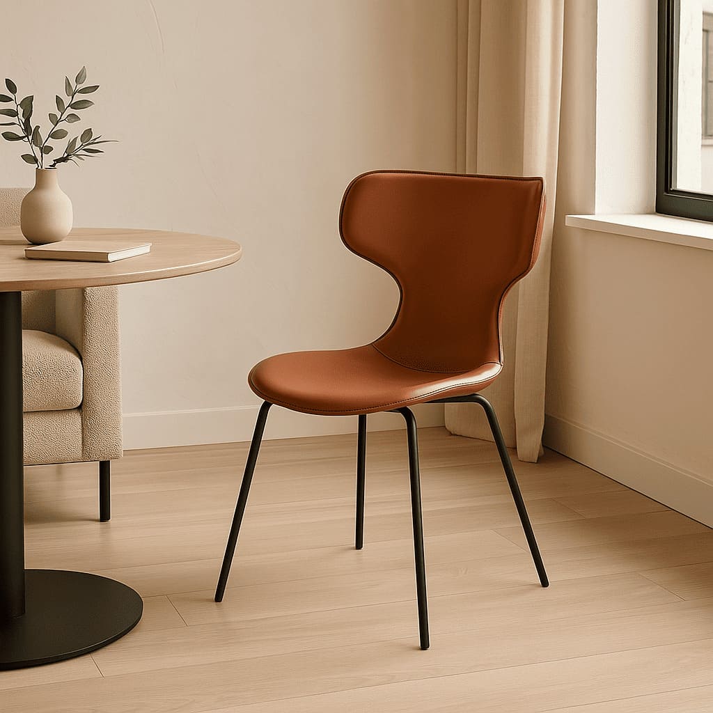 Chaise-Design-Fia-En-Cuir-terracotta-majdeltier Chaise Design Fia En Cuir terracotta majdeltier
