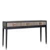 Console Bloomville 3 Tiroirs 165 cm-console-elegante-chene-noir-poignées-dorées-majdeltier Console Bloomville 3 Tiroirs 165 cm