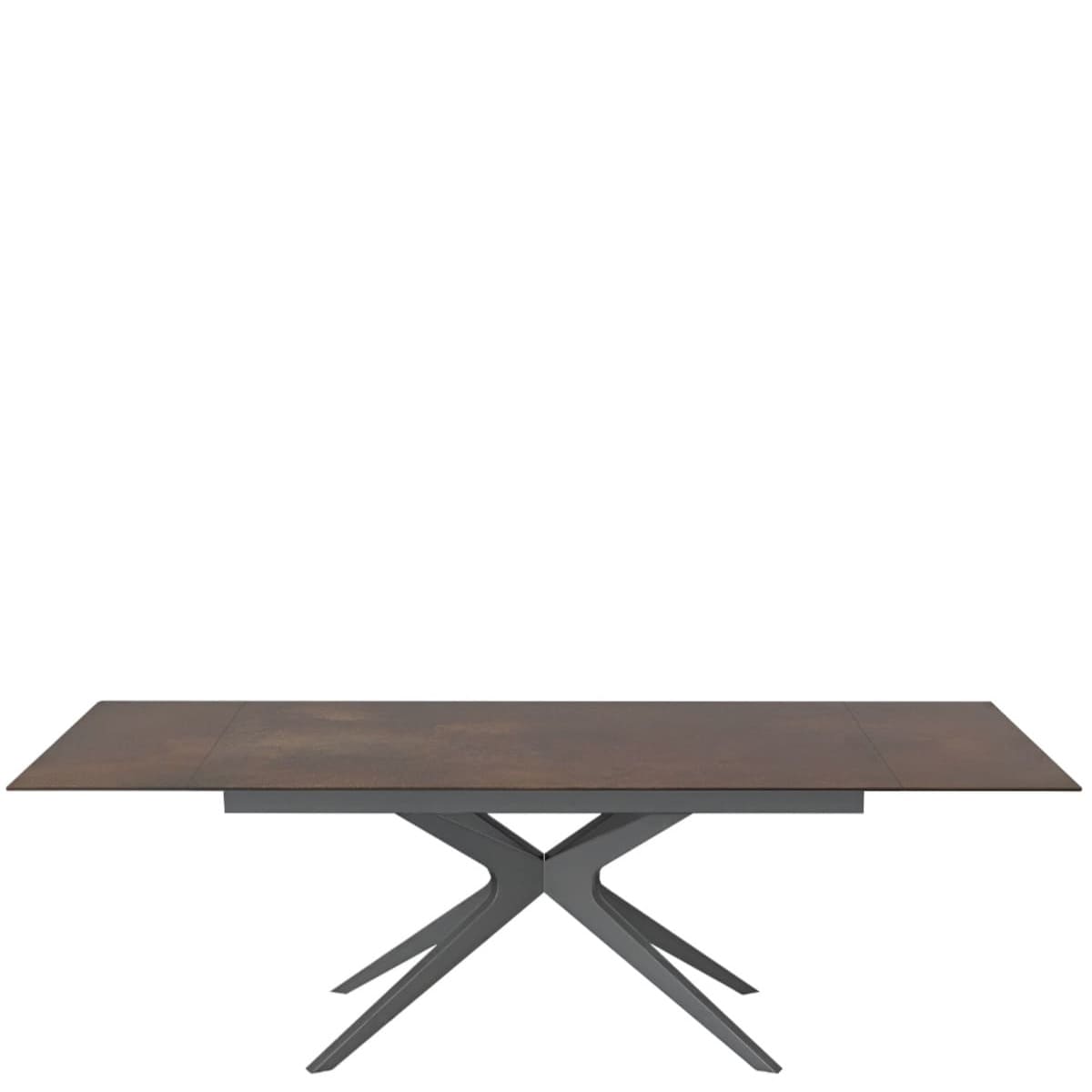 Table -Rectangulaire- Extensible -En -Céramique Hector-bronze-rouille-pied-central-étoile-majdeltier-3 Table Rectangulaire Extensible En Céramique Hector 95cm x 180cm (280)