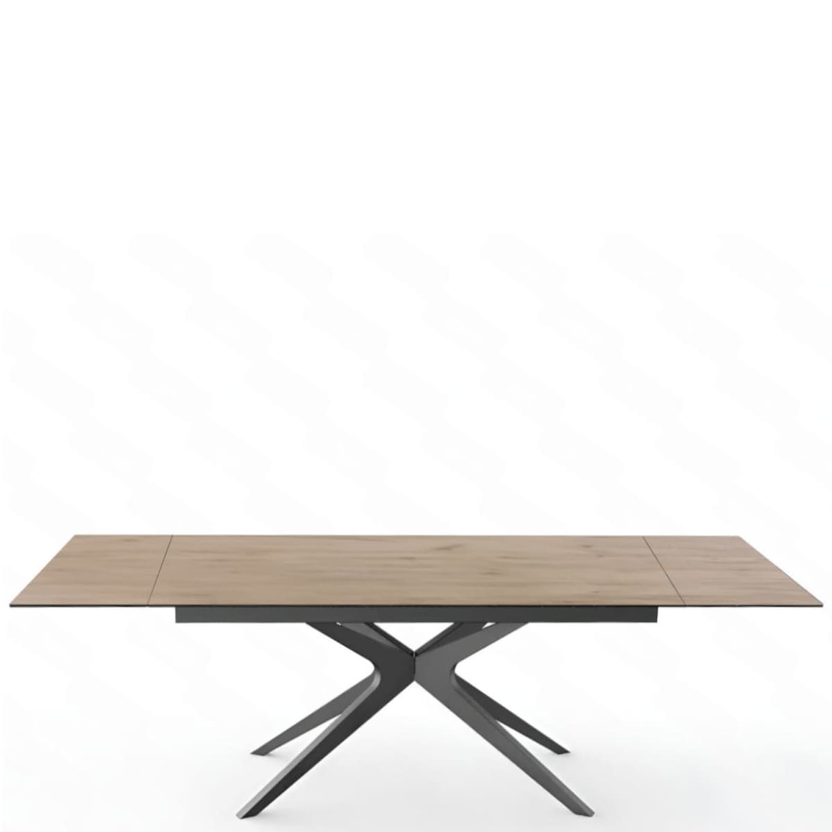 Table -Rectangulaire- Extensible -En -Céramique Hector-effet-bois - pied-cental-étoile-majdeltier-3 Table Rectangulaire Extensible En Ceramique Hector effet bois pied cental etoile majdeltier 3