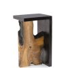 Table d'appoint racine de teck-3-table-haute-racine-noir-majdeltier Table d'appoint en racine de teck