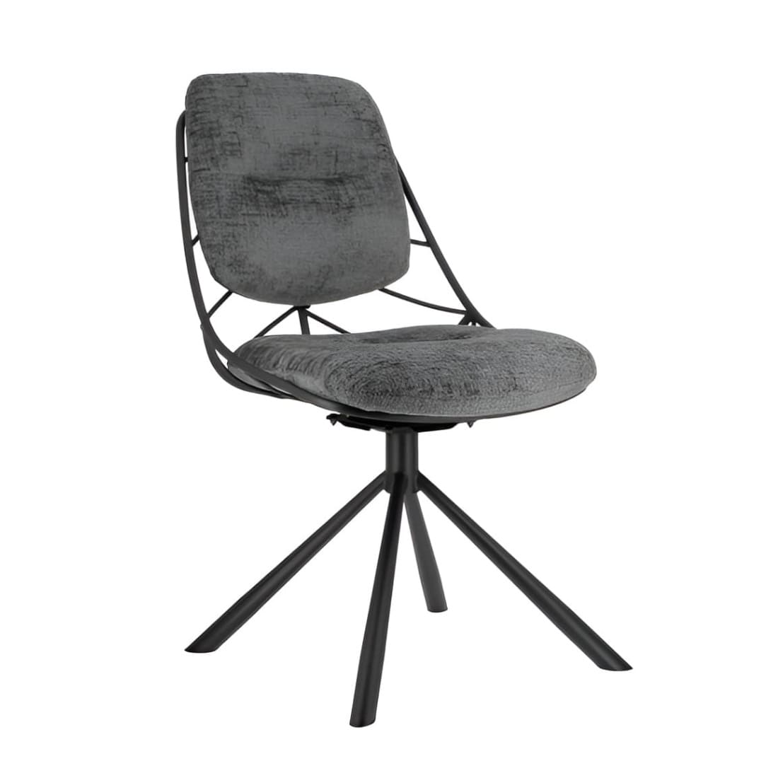 chaise-design-confortable-pivotante-tissu-lexi-pied-métal-anthracite-pauline-majdeltier-6 chaise design confortable pivotante tissu lexi pied metal anthracite pauline majdeltier 6
