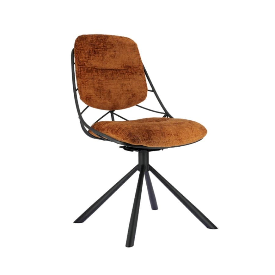 chaise-design-confortable-pivotante-tissu-lexi-pied-métal-orange-pauline-majdeltier-6 chaise design confortable pivotante tissu lexi pied metal orange pauline majdeltier 6
