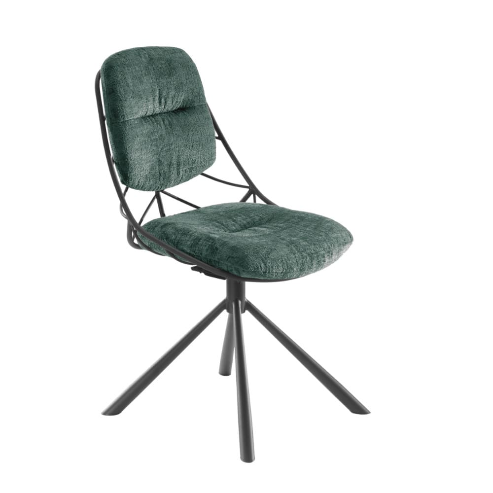 chaise-design-confortable-pivotante-tissu-lexi-pied-métal-vert-pauline-majdeltier-6 chaise design confortable pivotante tissu lexi pied metal vert pauline majdeltier 6