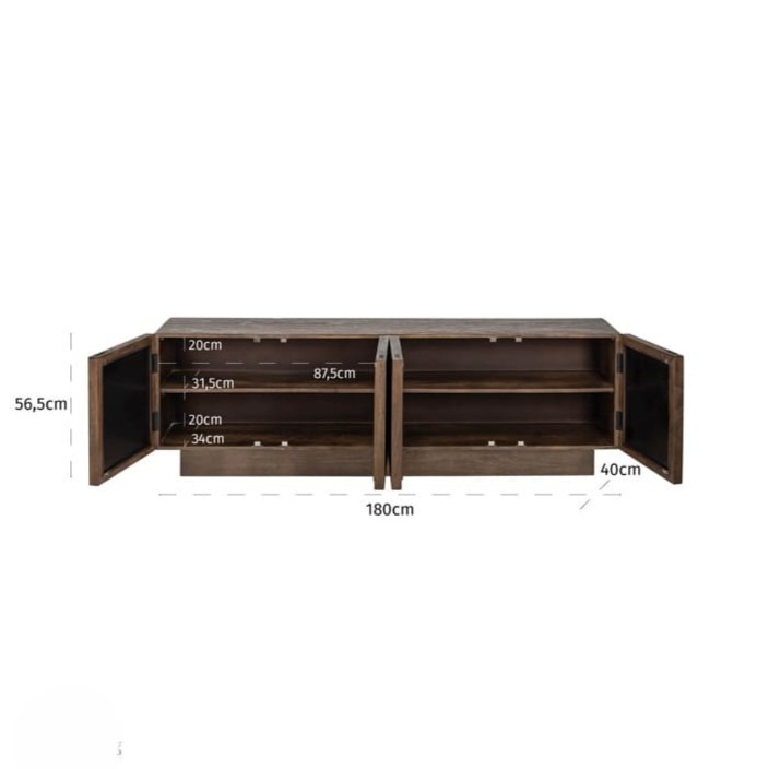 meuble tv Bryant 4 portes-original-bois-massif-manguier-miroir-design-majdeltier-5 meuble tv Bryant 4 portes original bois massif manguier miroir design majdeltier 5