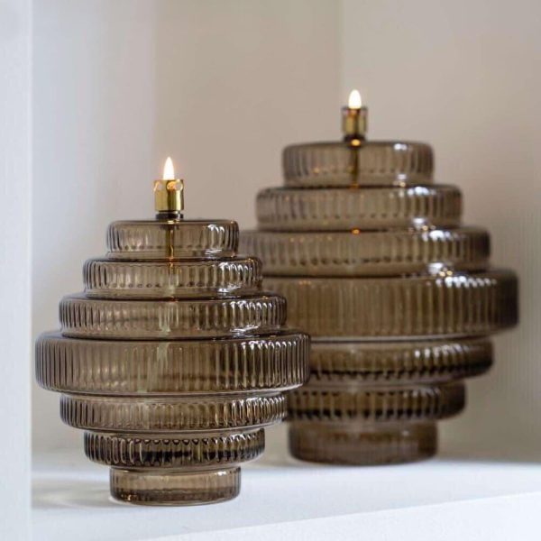 Lampe à Huile Design en Verre Twin Champagne - Peri Living