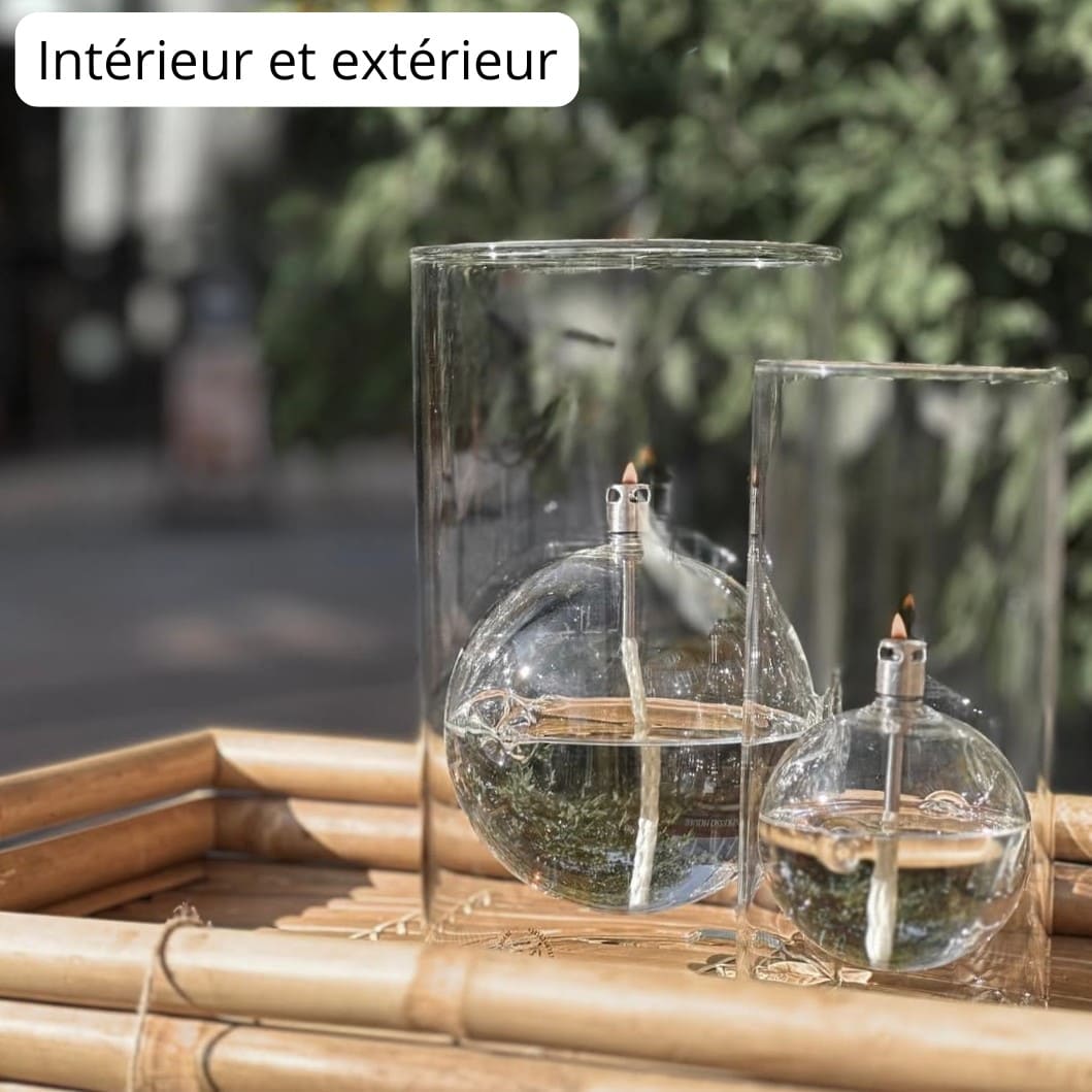 Lampe à Huile Windshelter Peri Living – Pare-Vent Design en Verre Soufflé-majdeltier (2) Lampe à Huile Windshelter Peri Living – Pare-Vent Design en Verre Soufflé