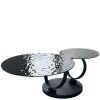 table-basse-ronde-pivotante-extensible-aqua-verre-noit-trempé-waterglass-majdeltier Table Basse Ronde Pivotante Extensible Aqua en Verre Noir Effet Martelé