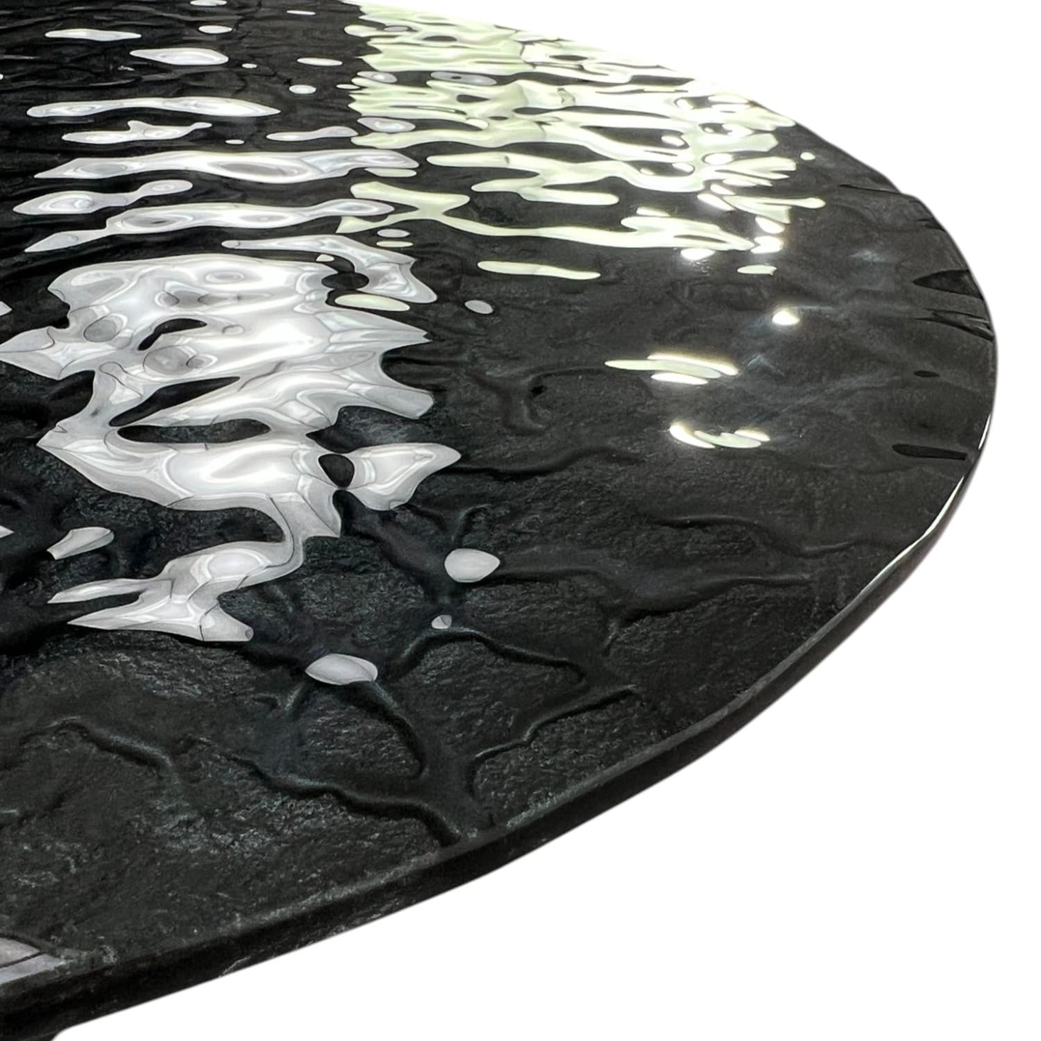 table verre noir martelé waterglass-majdeltier table verre noir martele waterglass majdeltier