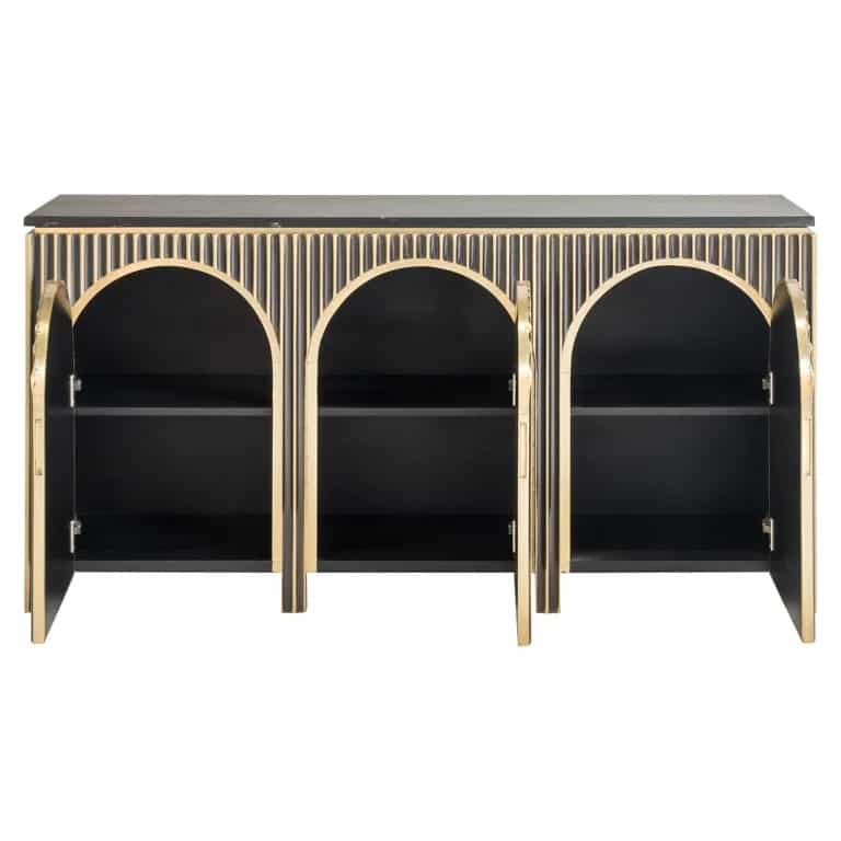 Buffet Les Arcs 160 cm-marbre-arrondi-arche-portes-cachées-original-majdeltier-3 Buffet Les Arcs 160 cm marbre arrondi arche portes cachees original majdeltier 3