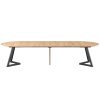 Table Ronde Extensible Chêne Massif Ellis Ø120 et Ø140-clair-naturel-pieds métal-4-allonges-majdeltier-2 Table Ronde Extensible Chene Massif Ellis O120 et O140 clair naturel pieds metal 4 allonges majdeltier 2