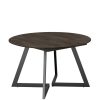 Table Ronde Extensible Chêne Massif Ellis Ø120 et Ø140-fumé-pieds métal-majdeltier-2 Table Ronde Extensible Chene Massif Ellis O120 et O140 fume pieds metal majdeltier 2